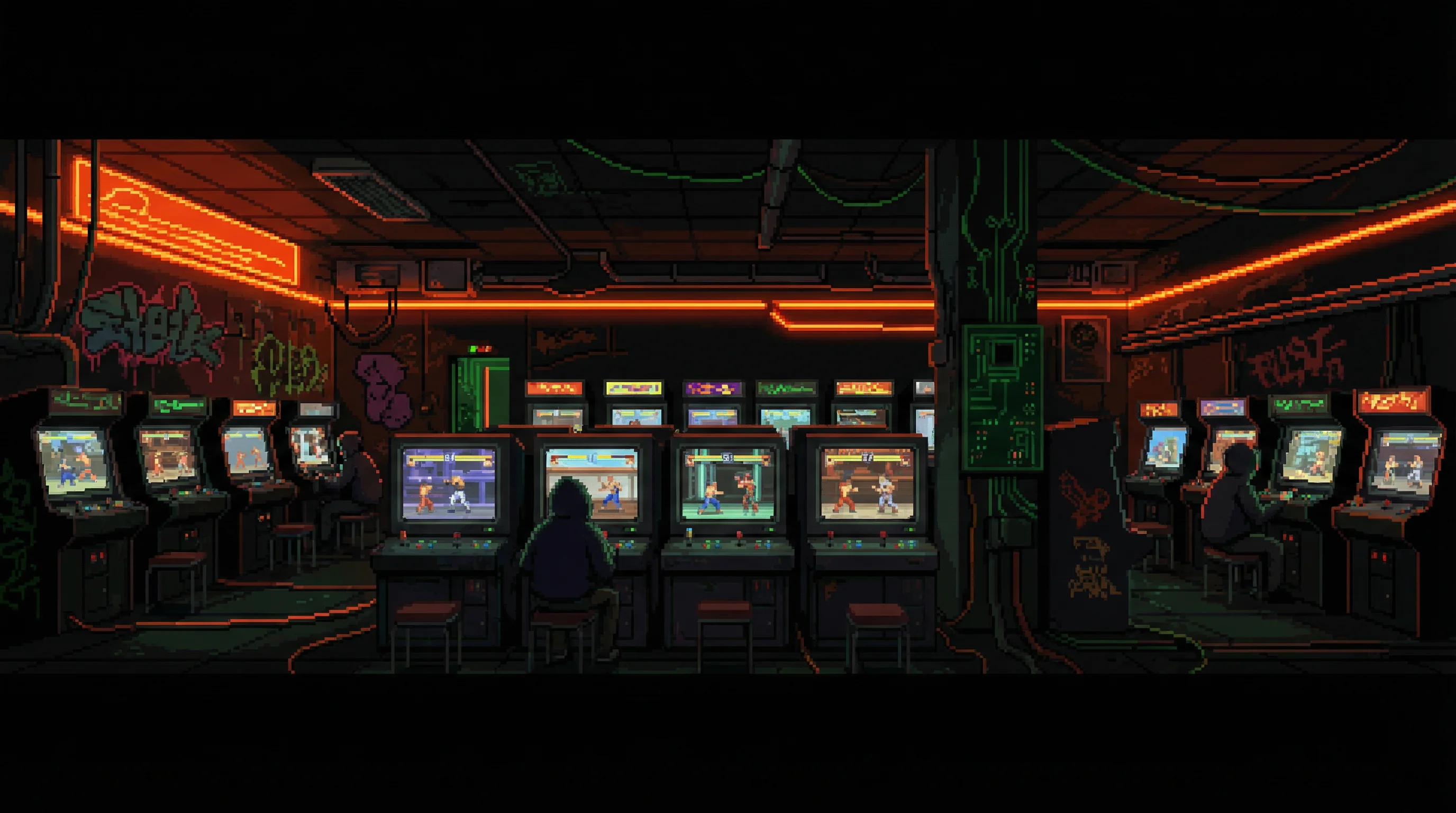 像素艺术作品：赛博街机场景 - 米乐体育 社区创作